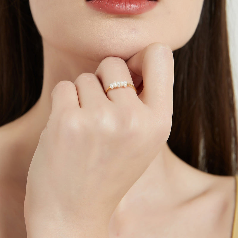 Olivia Dainty Pearl Ring