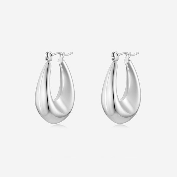 Alison Hoop Earrings Silver - BYOUJEWELRY