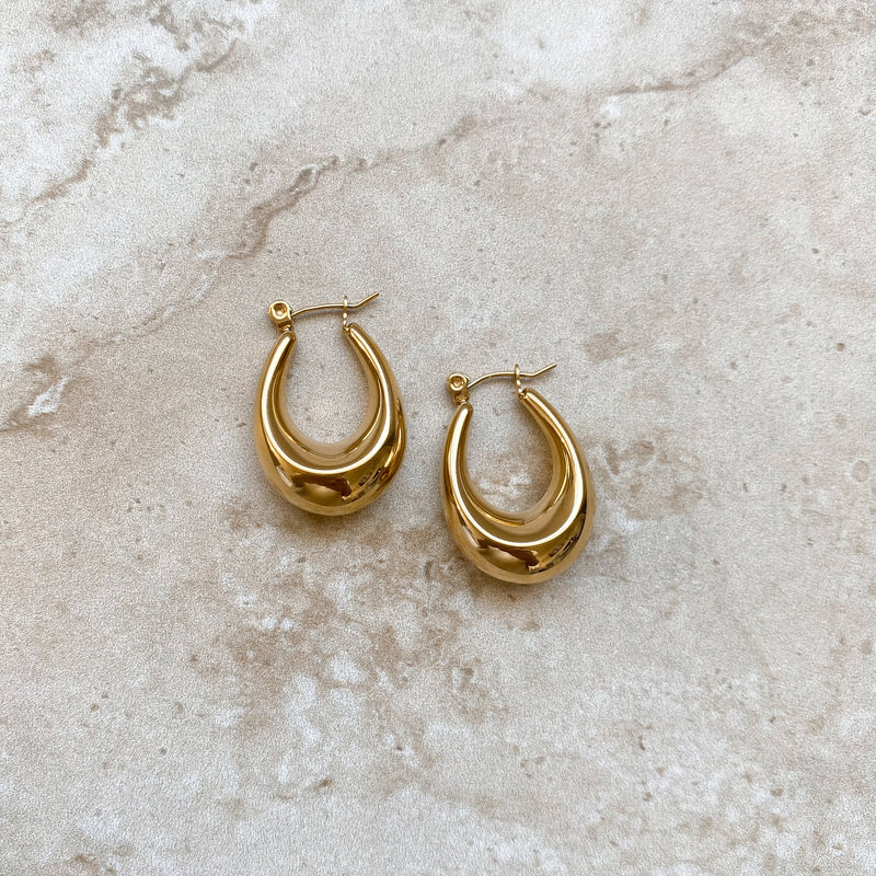 Alison Oval Hoop Earrings - BYOUJEWELRY