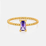 Brigitte Baguette Ring Purple - BYOUJEWELRY