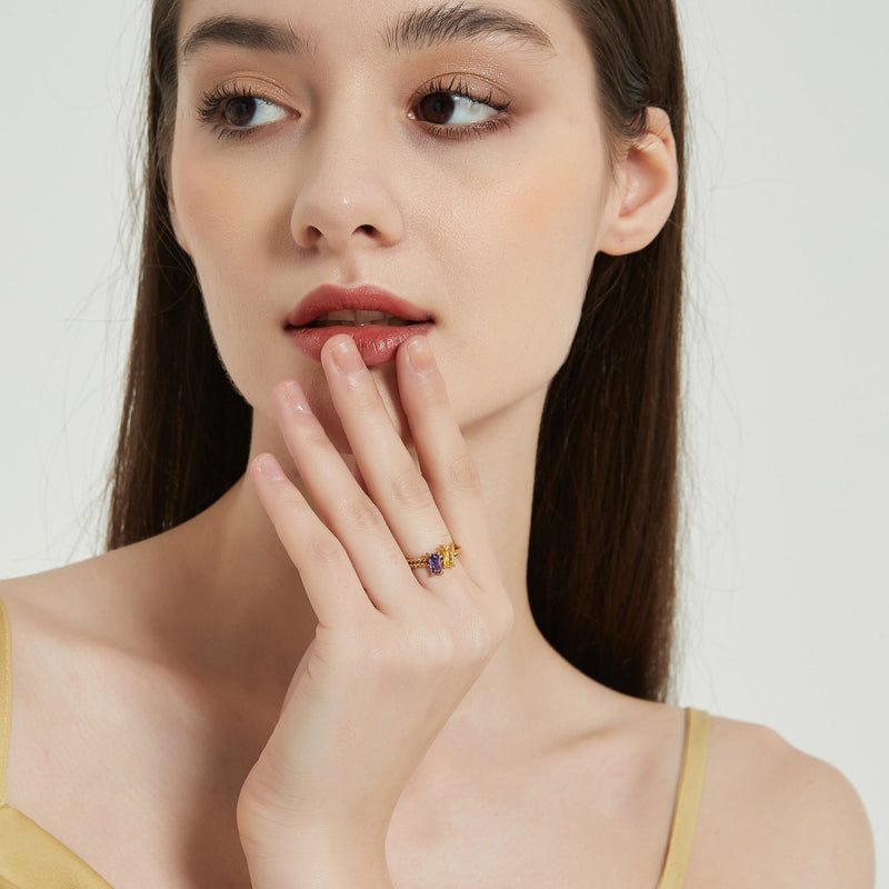 Brigitte Baguette Ring Yellow - BYOUJEWELRY