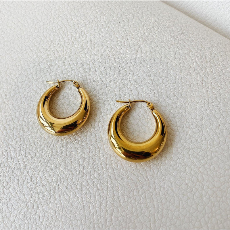 Darcey Gold Hoop Earrings - BYOUJEWELRY