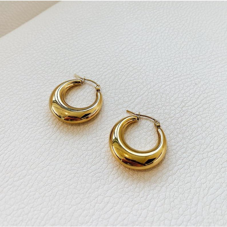 Darcey Gold Hoop Earrings - BYOUJEWELRY