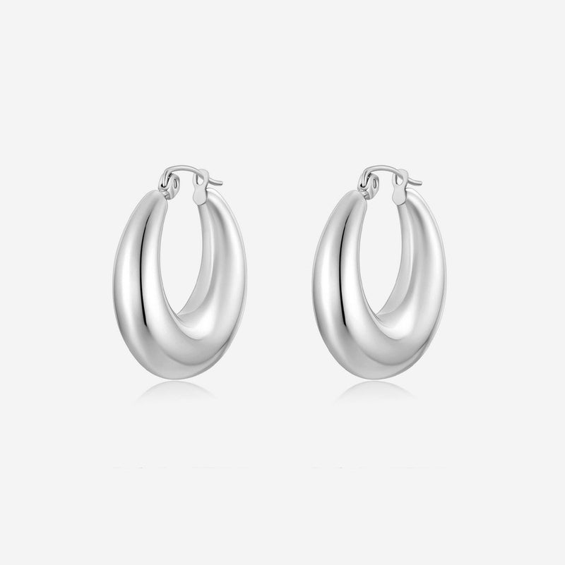 Darcey Silver Hoop Earrings - BYOUJEWELRY