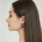 Darcey Silver Hoop Earrings - BYOUJEWELRY