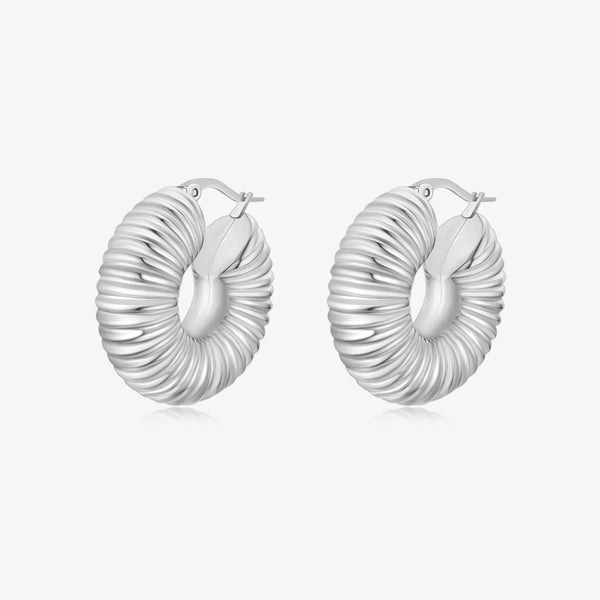 Ella Hoop Earrings Silver - BYOUJEWELRY