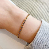 Gold Figaro Bracelet - BYOUJEWELRY