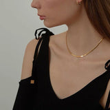 Hattie Thick Herringbone Chain - BYOUJEWELRY