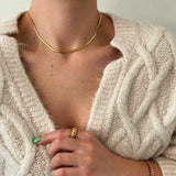 Hattie Thick Herringbone Chain - BYOUJEWELRY