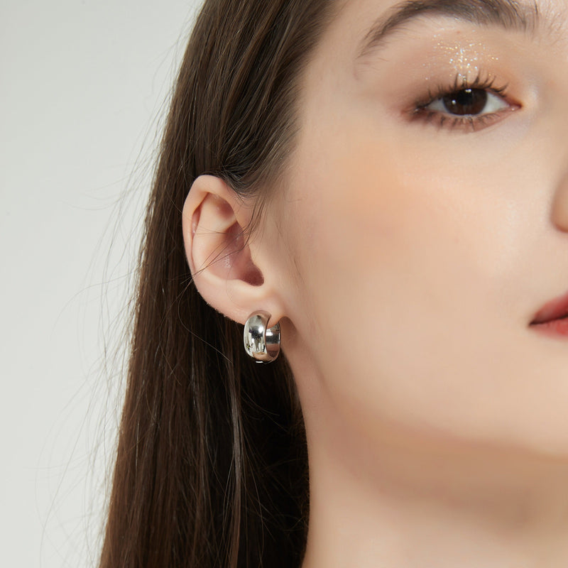 Mia Silver Hoops - BYOUJEWELRY